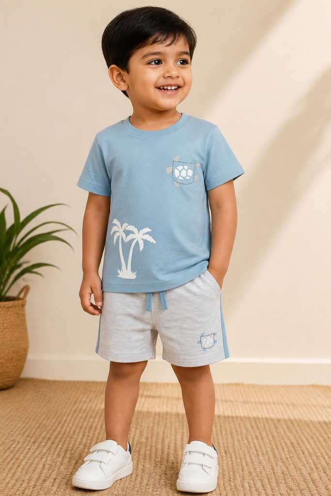 Versatile Half Sleeve Comfort Wear (6-12 Months, Brown)